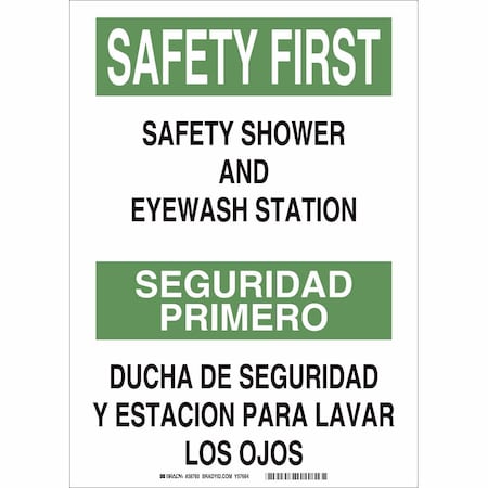 Brady Safety First Seguridad Primero, 10" W x 14" H, Rectangle, Plastic, 38760 38760
